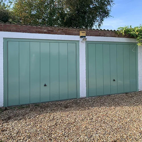 Double Up and Over Garage Door in Sage