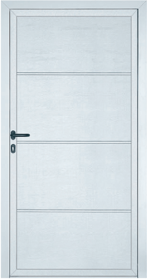 Flush Garage Side Door in white