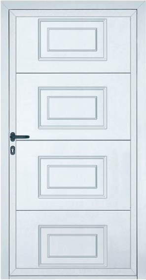 Panelled Garage Side Door in white