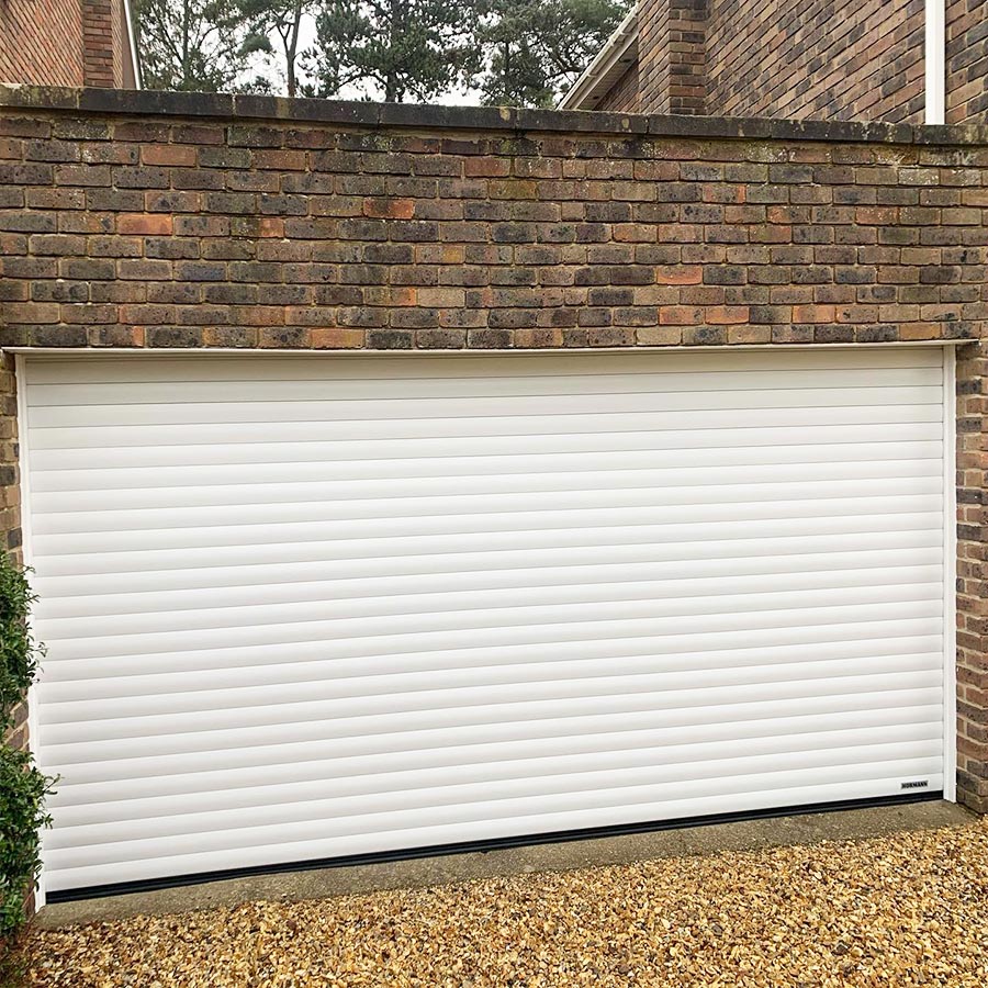 Hormann Rollmatic Double Width Roller Shutter Garage Door in White