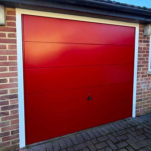 Garador Ascot Canopy Up and Over Garage Door in Ruby Red