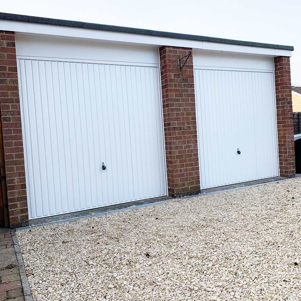 White Steel Up and Over Garage Doors