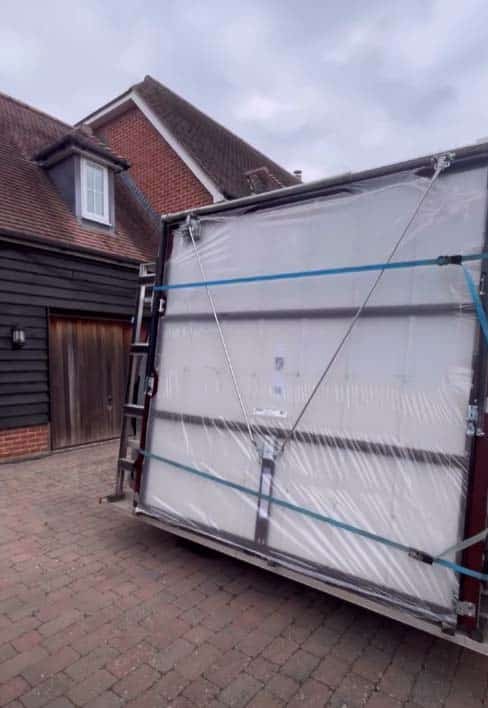 Garador Ascot Up and Over Garage Door in Rosewood Decograin