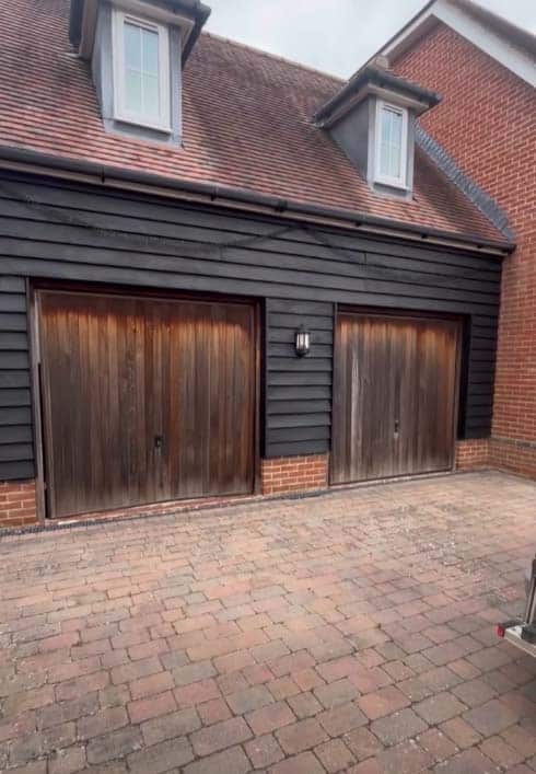 Garador Ascot Up and Over Garage Door in Rosewood Decograin