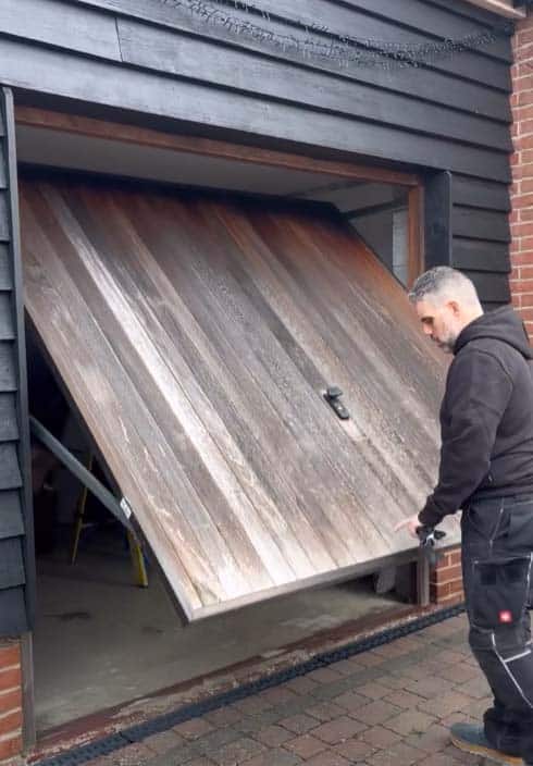 Garador Ascot Up and Over Garage Door in Rosewood Decograin