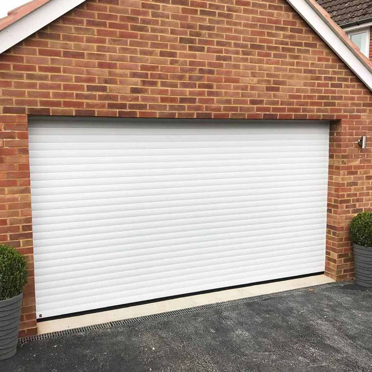 White roller shutter garage door